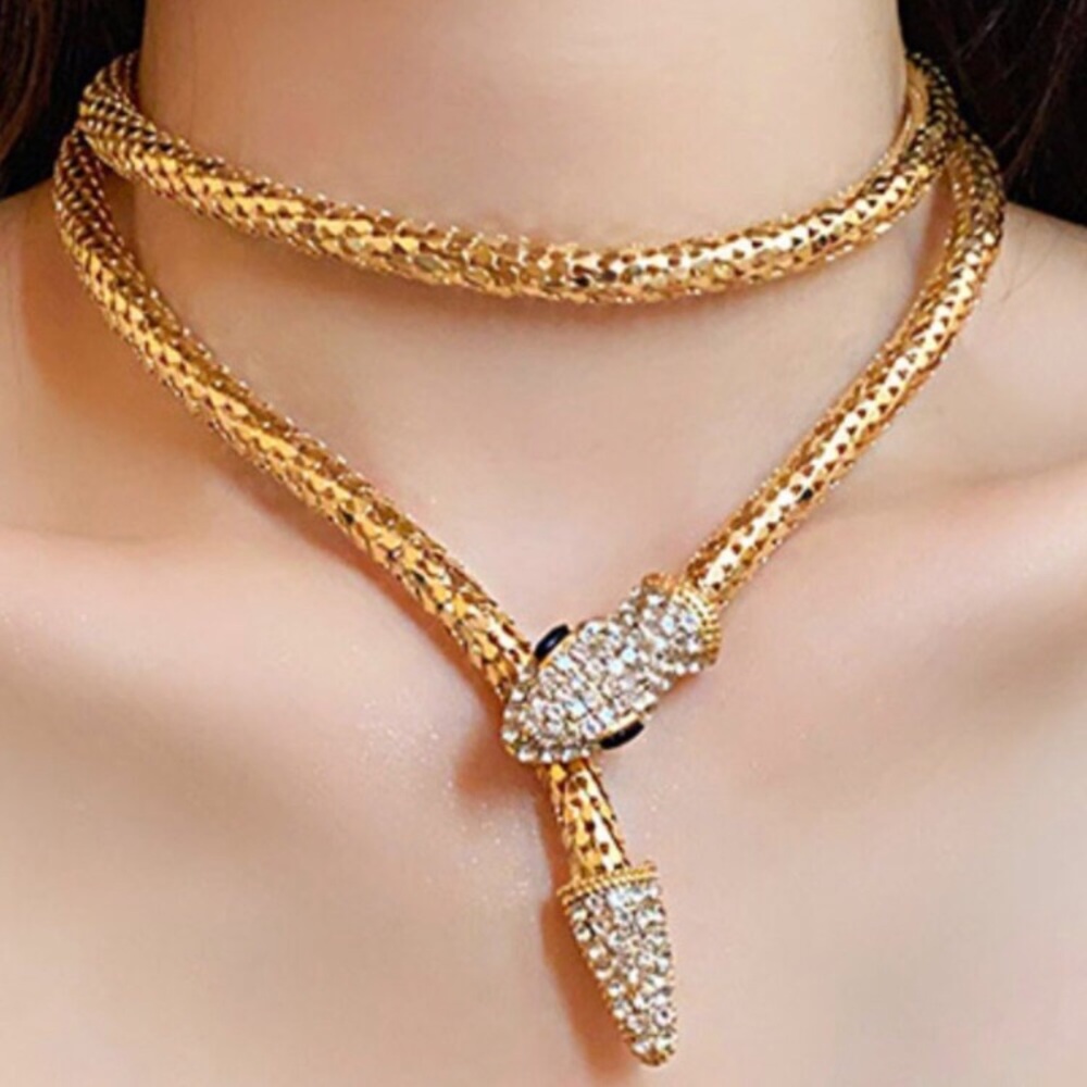 NEW! Gold Bendable Snake Choker Necklace